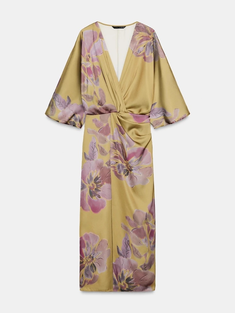 NWT Zara Woman Floral SATIN PRINTED MIDI DRESS Size M Medium - Picture 6 of 12